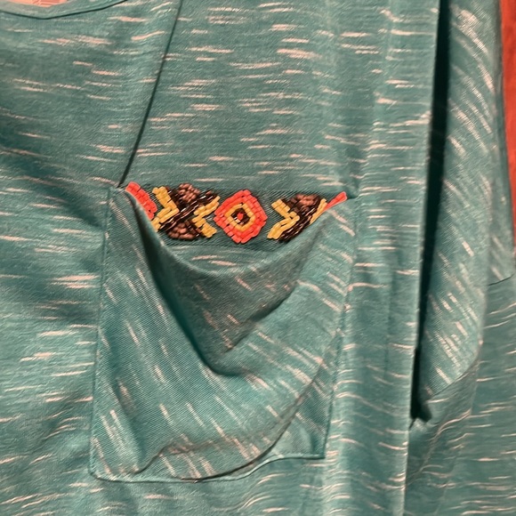 3/4 sleeve fancy t-shirt w beaded pocket - Picture 2 of 3